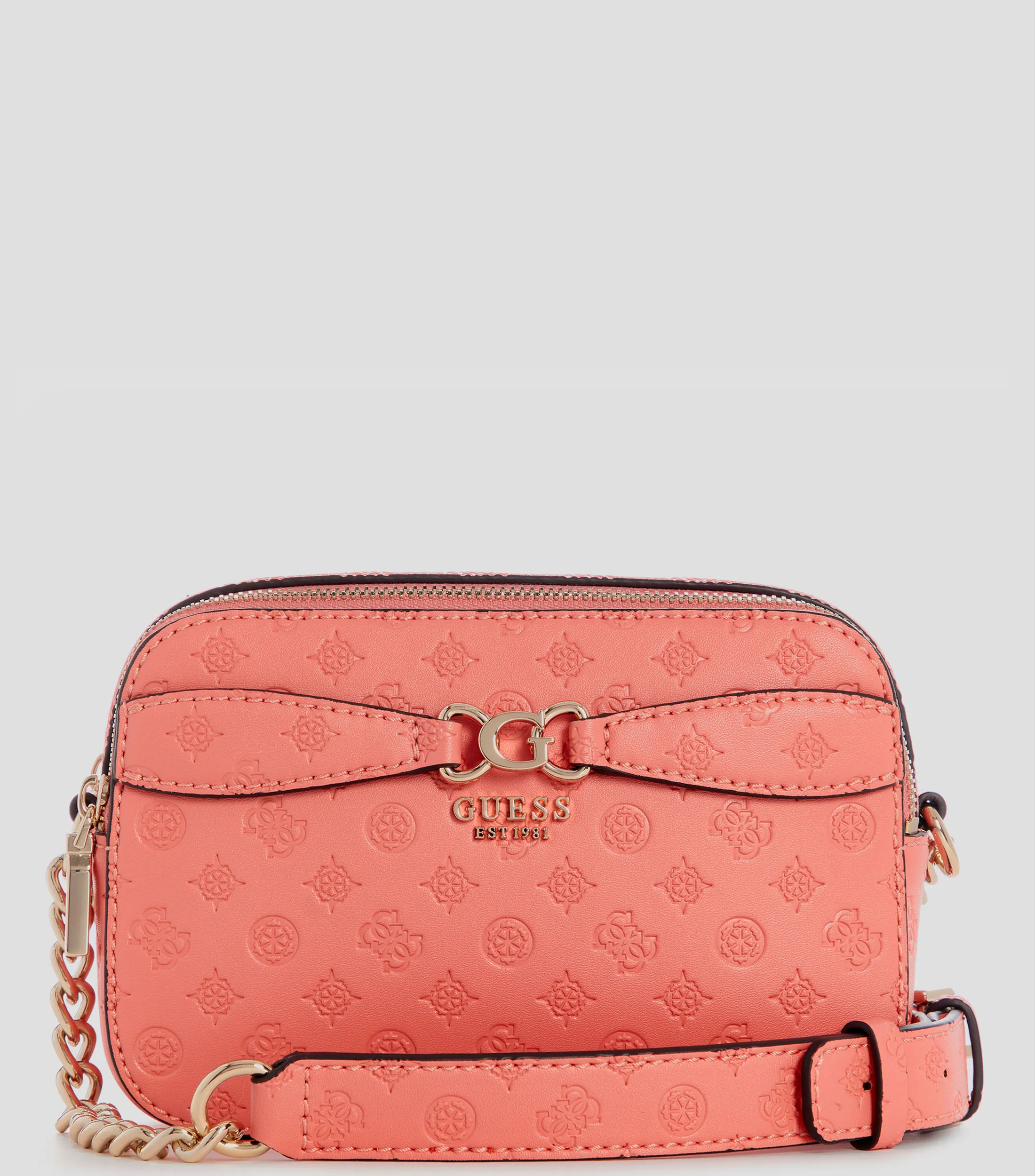 Guess Bolso crossbody coral Arlena Logo Camera Monogram Mujer