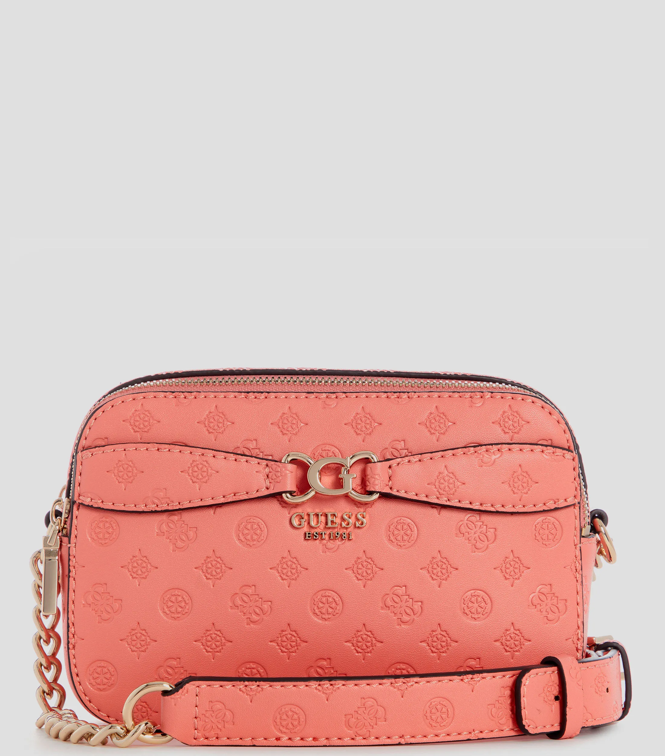 Guess Bolso crossbody coral Arlena Logo Camera Monogram Mujer
