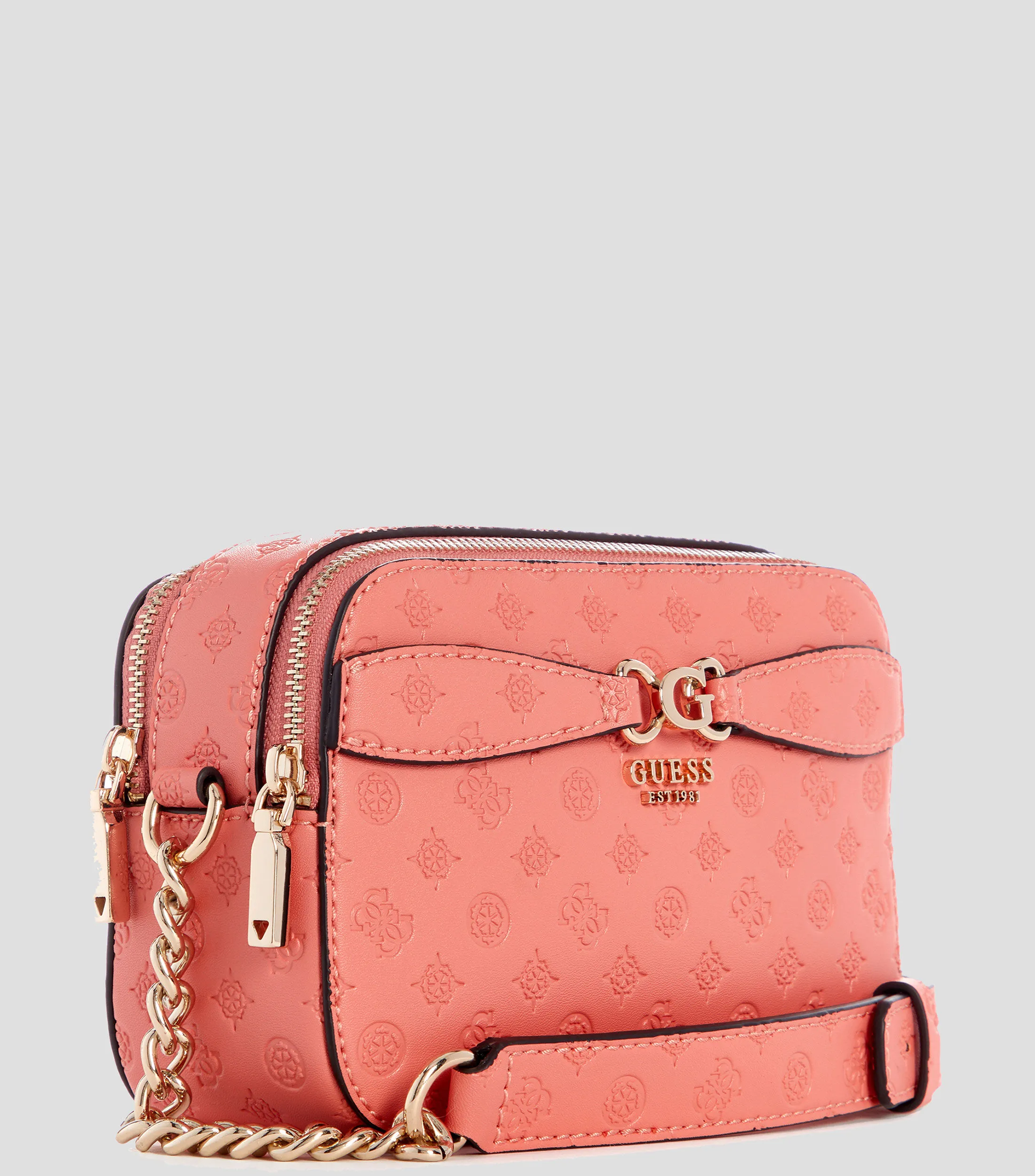 Guess Bolso crossbody coral Arlena Logo Camera Monogram Mujer