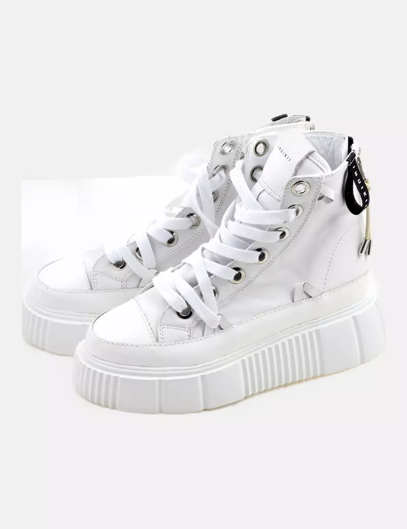 INUIKII Botas plataforma blancas
