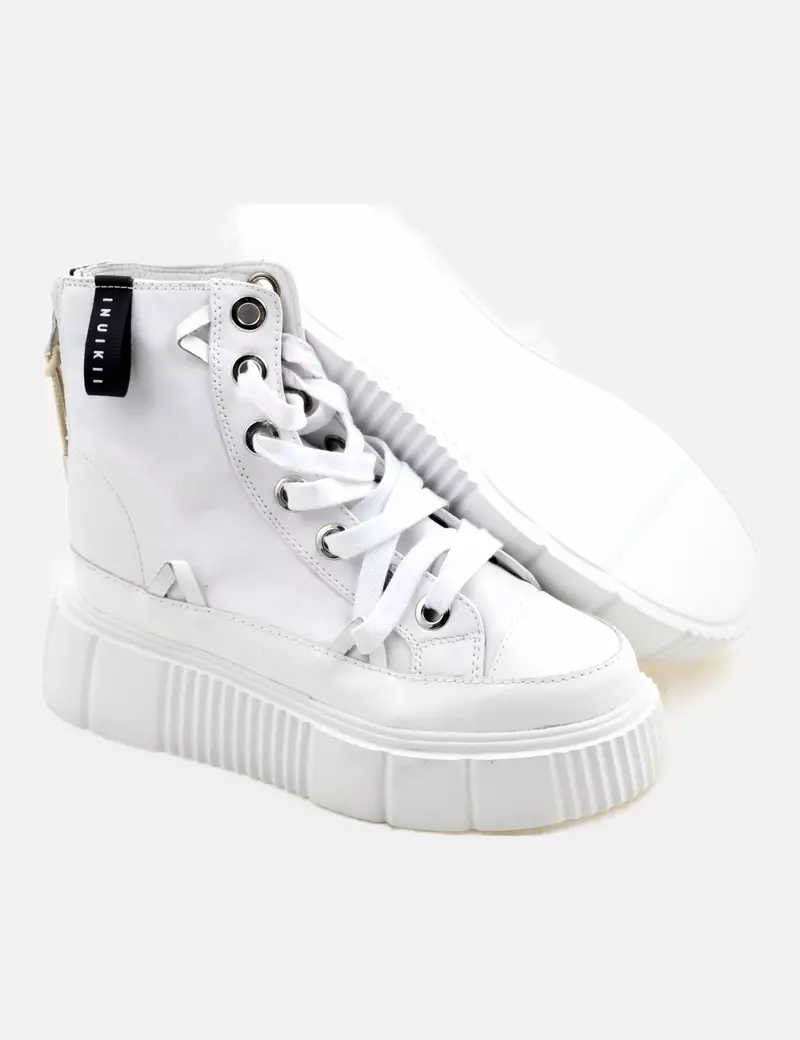 INUIKII Botas plataforma blancas