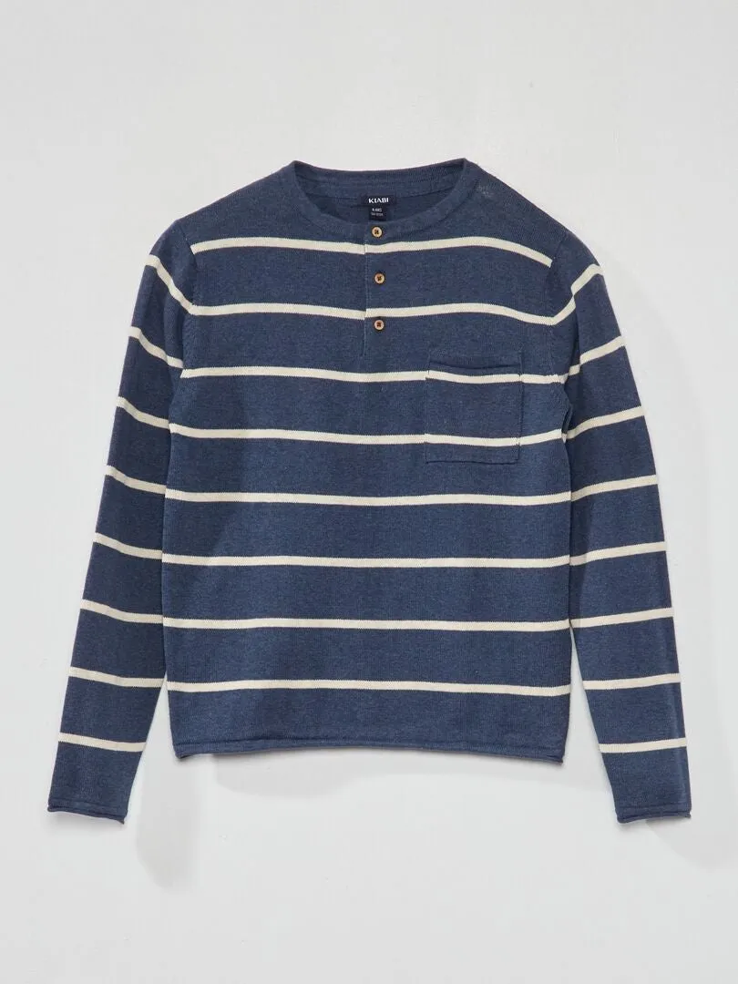 JERSEY LIGERO DE CUELLO PANADERO  AZUL