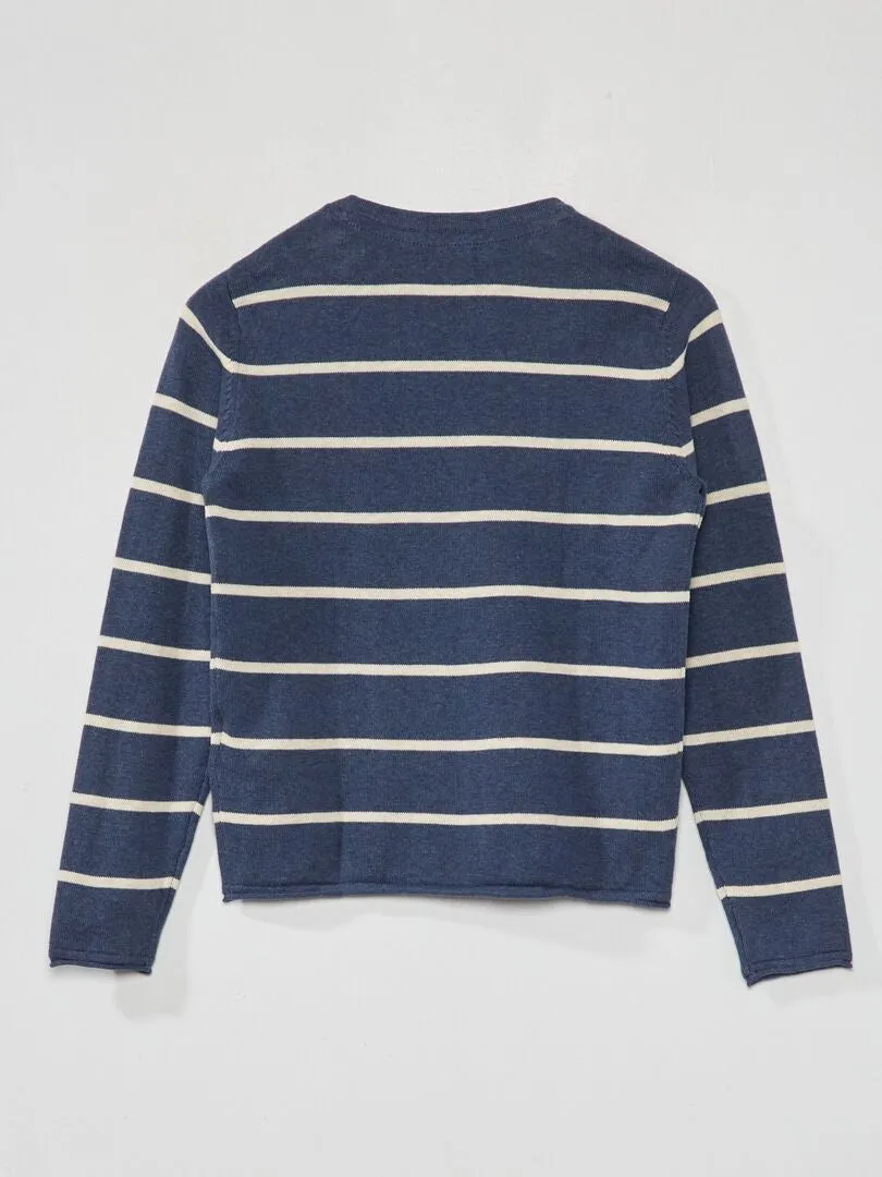 JERSEY LIGERO DE CUELLO PANADERO  AZUL