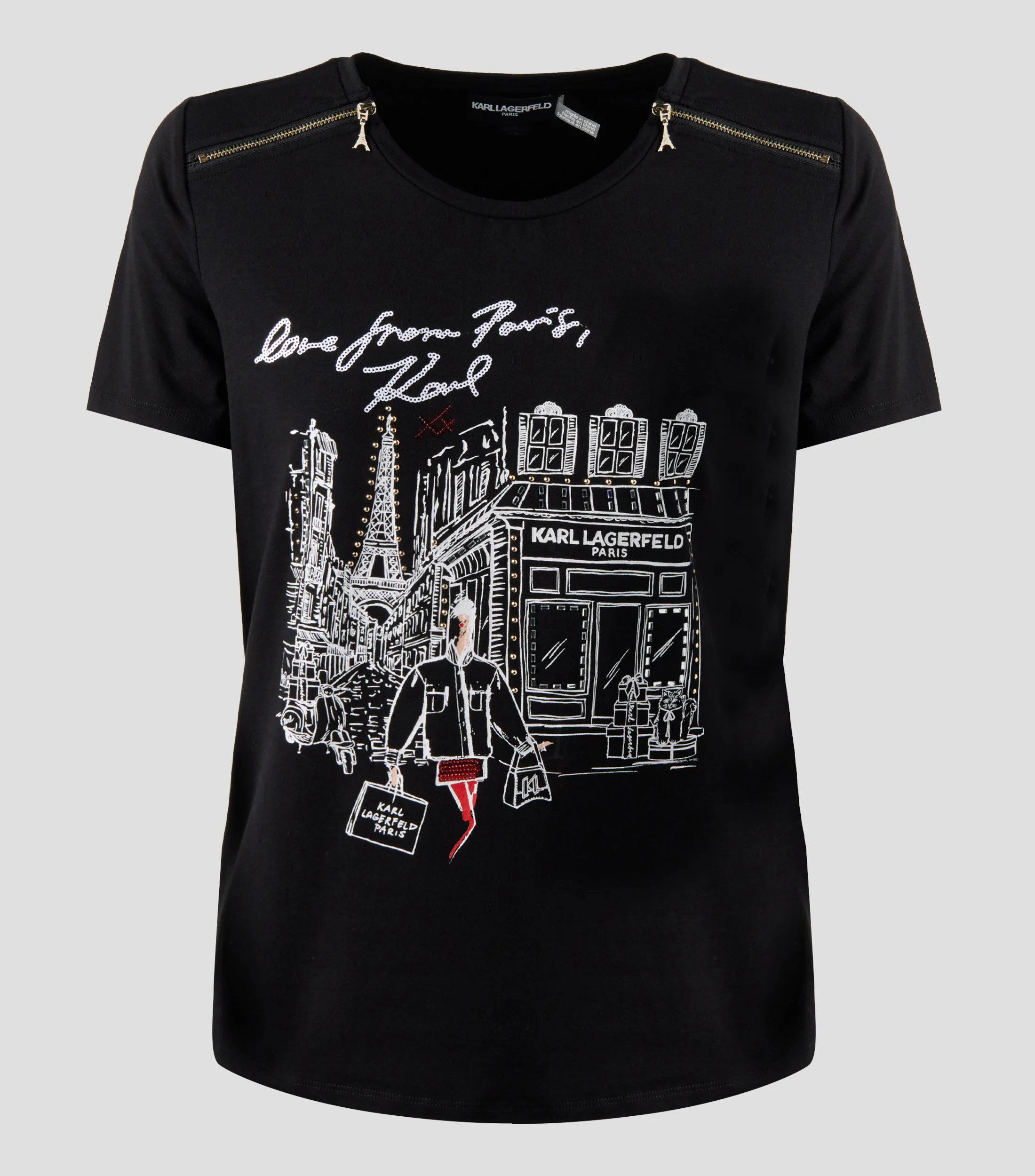 Karl Lagerfeld Playera cuello redondo manga corta estampada Mujer