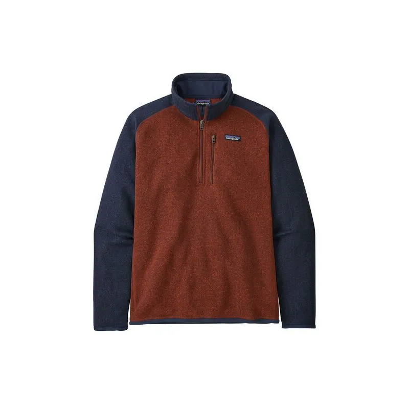 M's Better Sweater 1/4 Zip Barn Red W/new Navy
