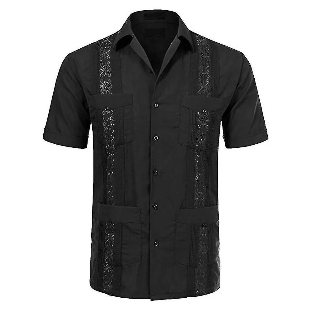 MANGA CORTA HOMBRE CUBANO BEACH TOPS POCKET GUAYABERA CAMISASMXBC