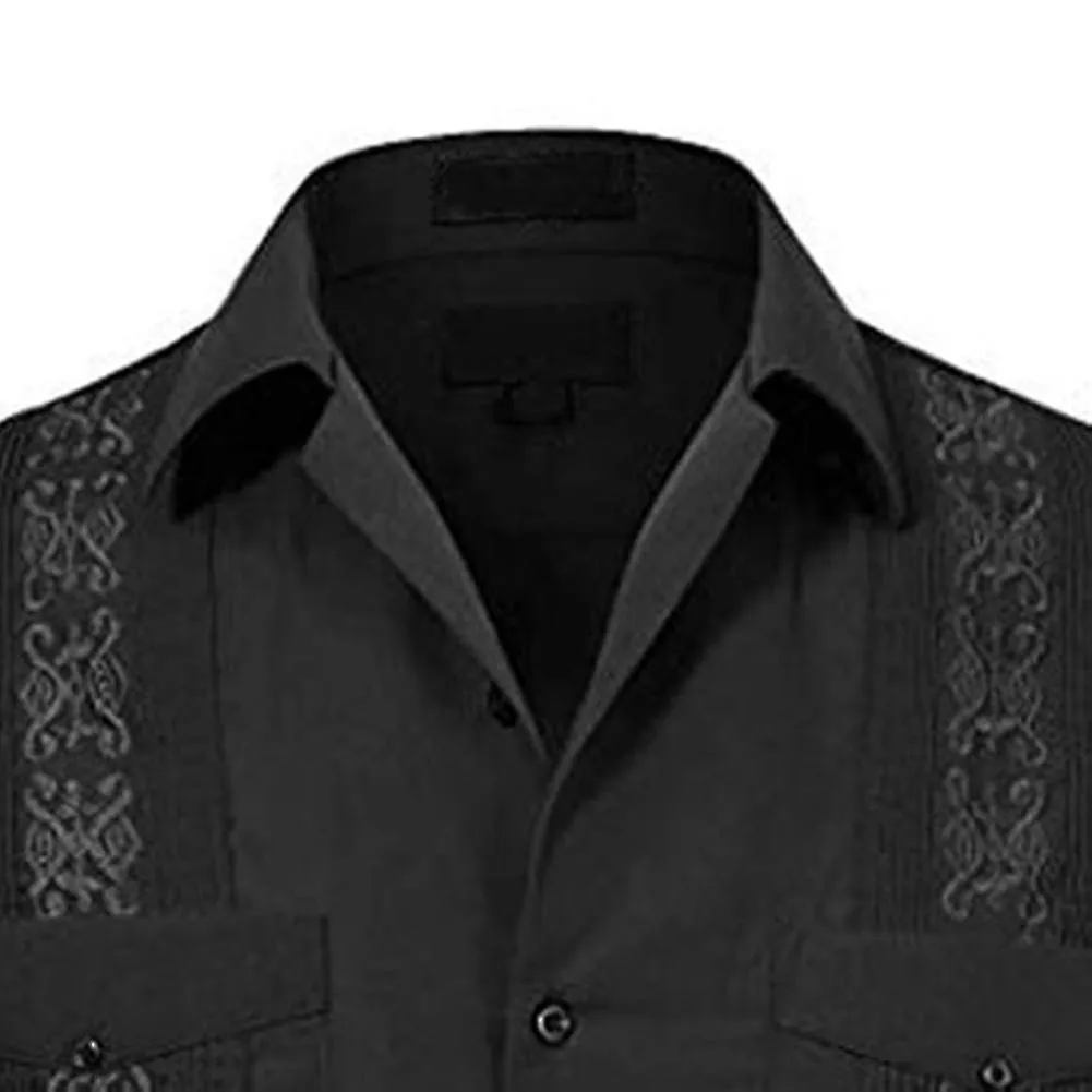 MANGA CORTA HOMBRE CUBANO BEACH TOPS POCKET GUAYABERA CAMISASMXBC