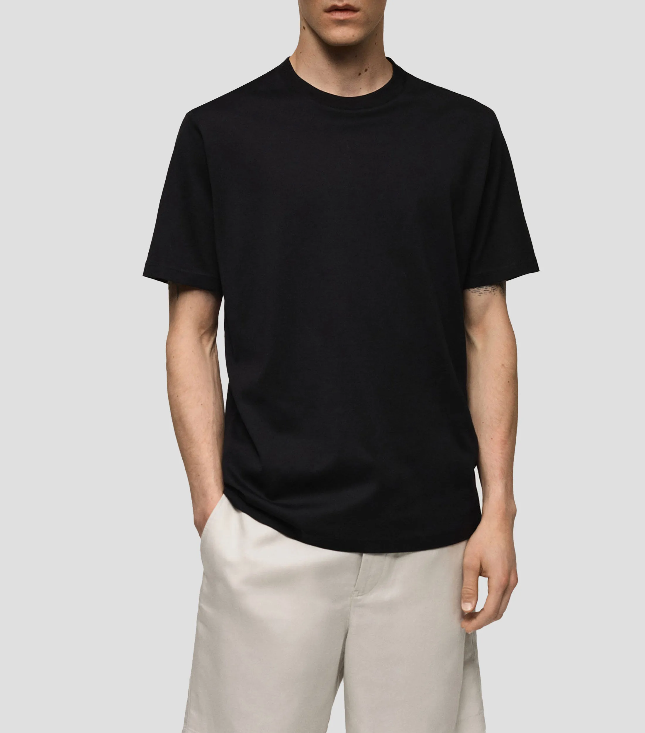 Mango Playera cuello redondo manga corta lisa Hombre