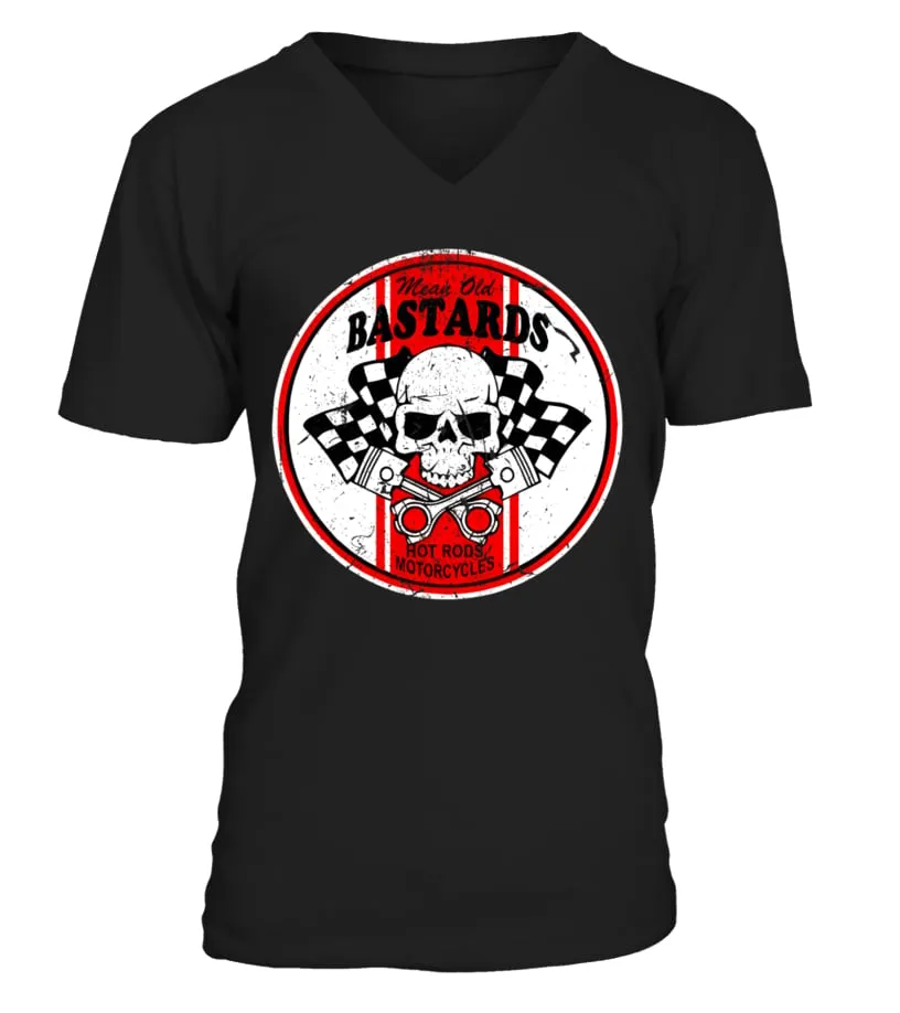 MEAN OLD BASTARDS, Hot rod  ROCKABILLY BK 008 Camiseta cuello en V Unisex
