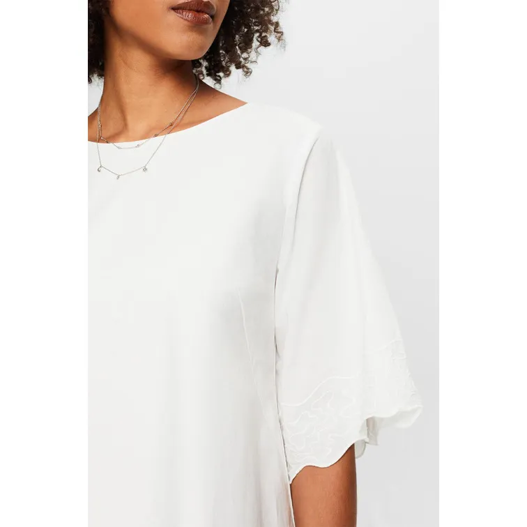 MINIVESTIDO BORDADO DE MANGA ACAMPANADA MUJER ESPRIT