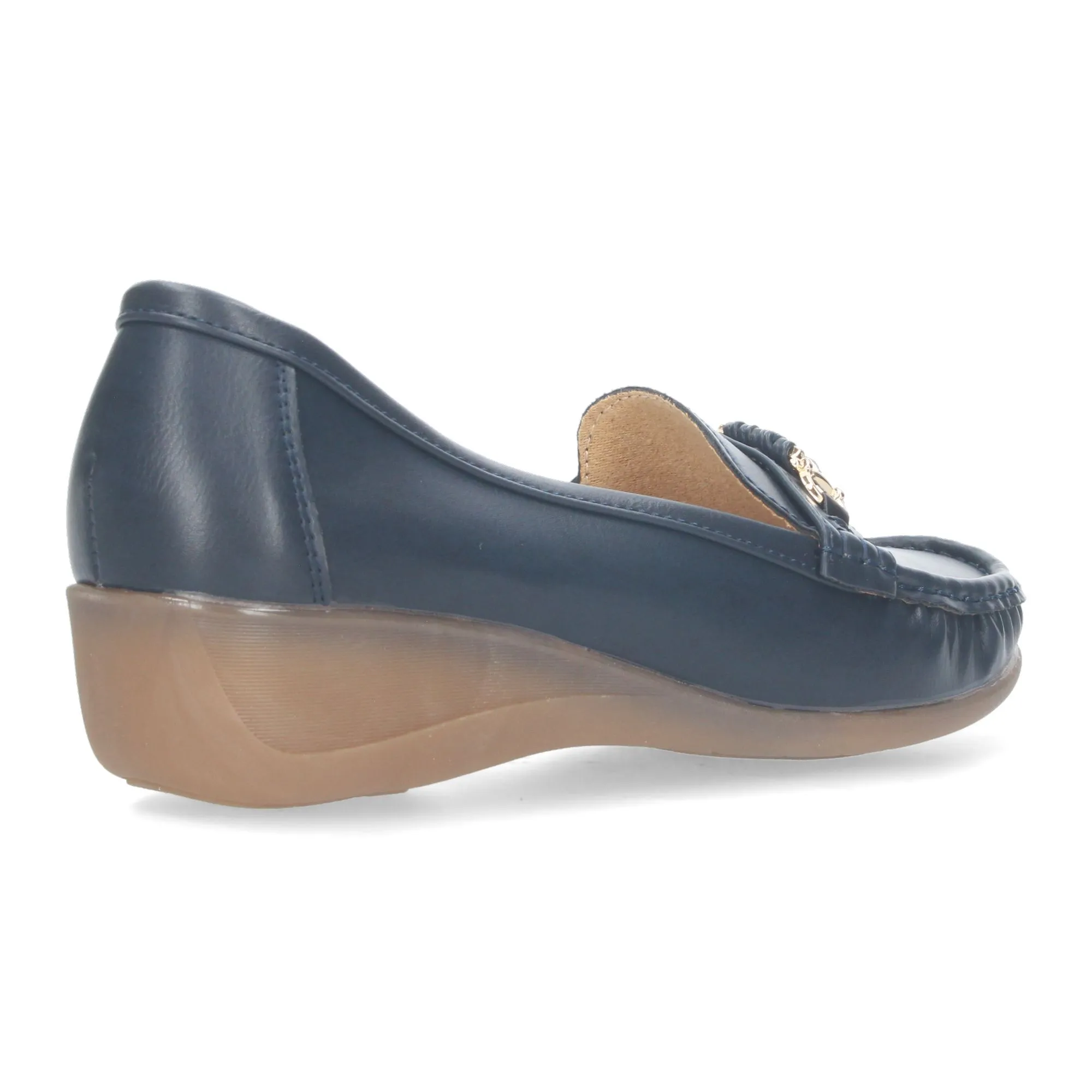 Mocasines de cuña cómoda para mujer color marino