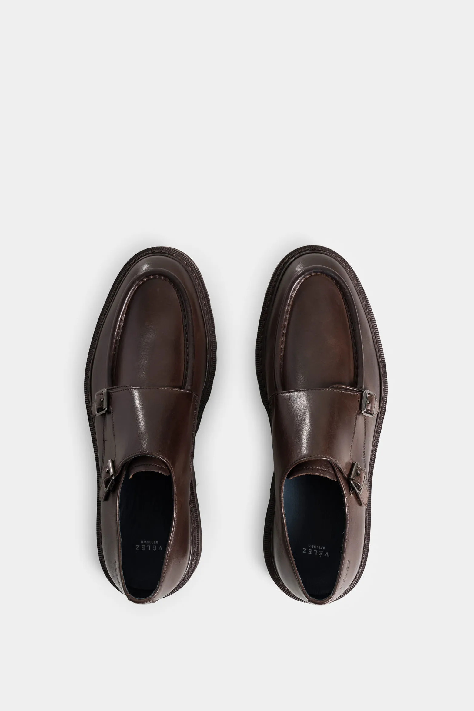Mocasines loira de cuero para hombre silueta monkstrap