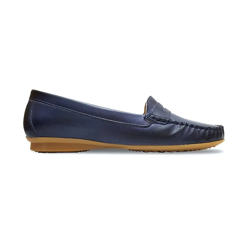 Mocasines Mujer Piel Blanda 903CA Marino, de Casual