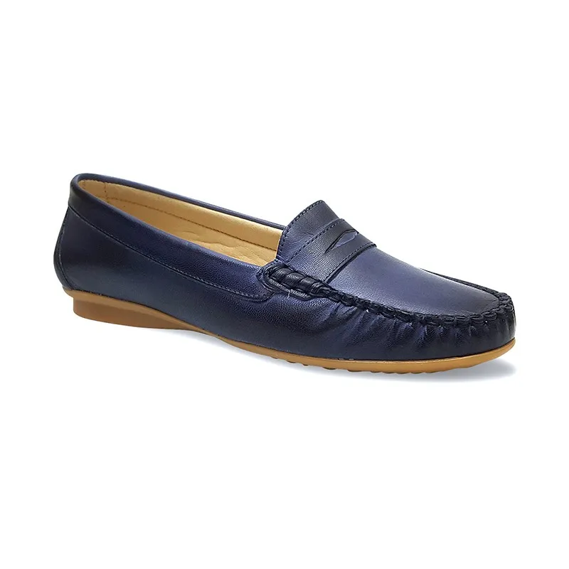 Mocasines Mujer Piel Blanda 903CA Marino, de Casual
