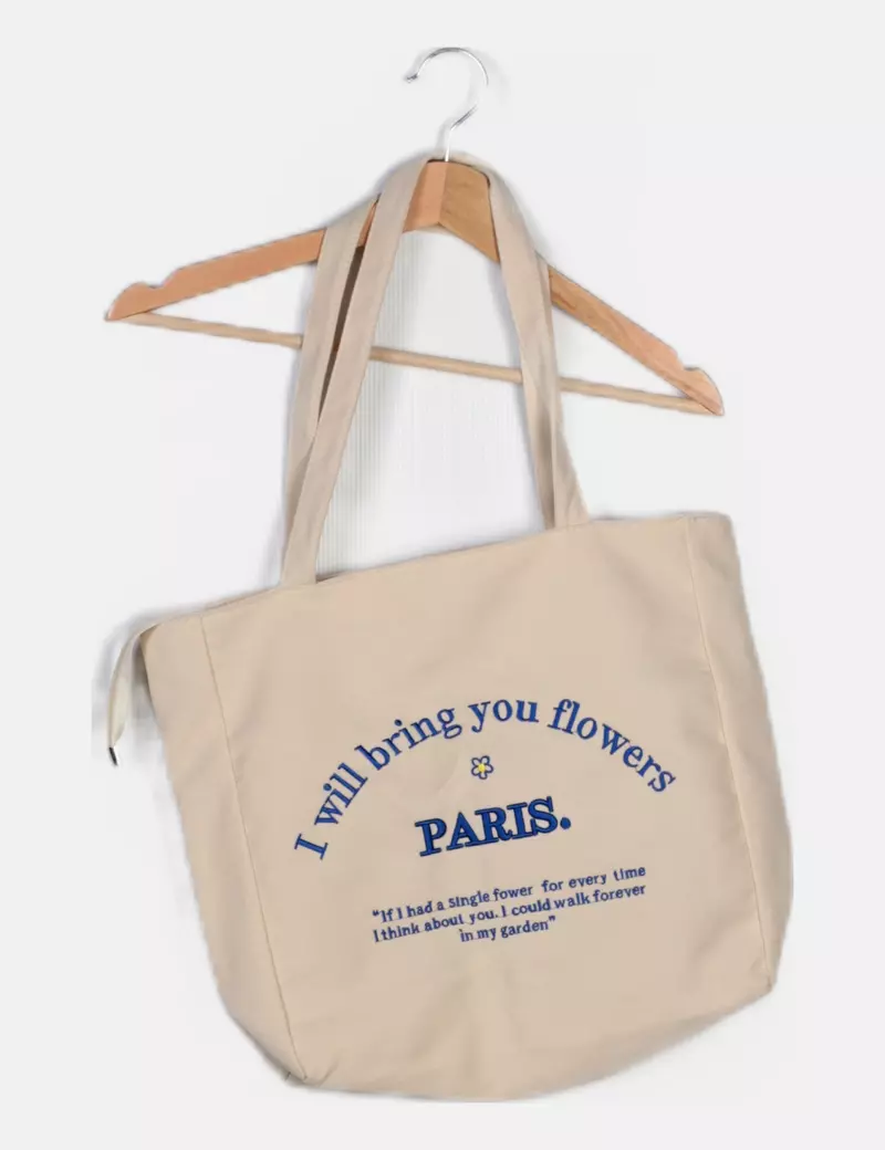 NoName Bolso beige bordado