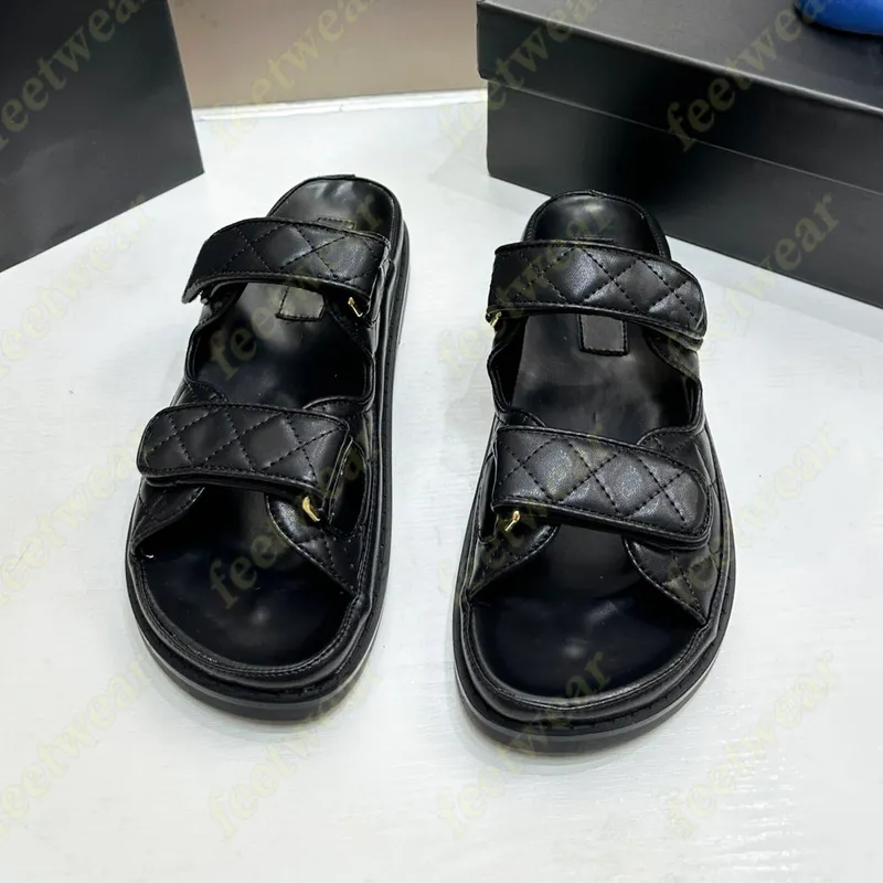 Nuevas sandalias de diseñador entrelazado c gancho bucle toboganado toboganes sándalo negros beige acolchado tela rosa zapatilla