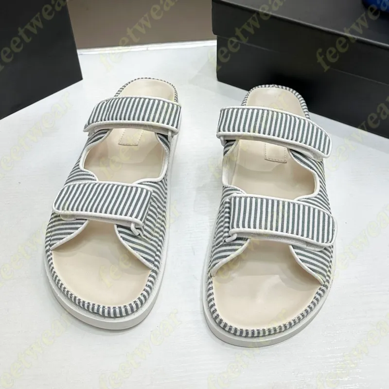 Nuevas sandalias de diseñador entrelazado c gancho bucle toboganado toboganes sándalo negros beige acolchado tela rosa zapatilla