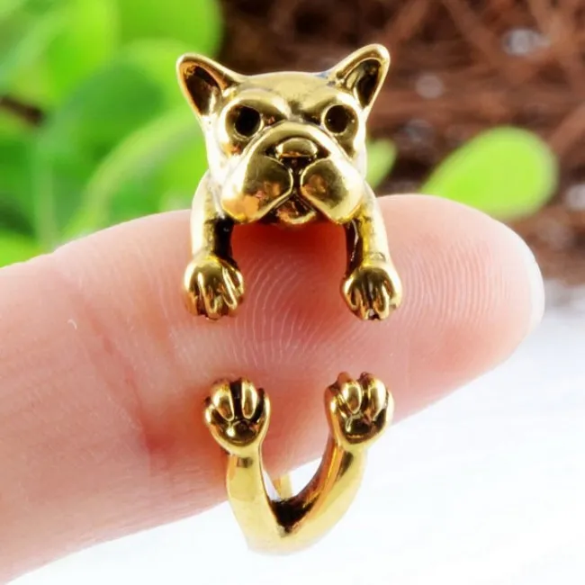 ORIGINAL CUTE SHAR PEI DOGSHAPED ALLOY OPENING RING