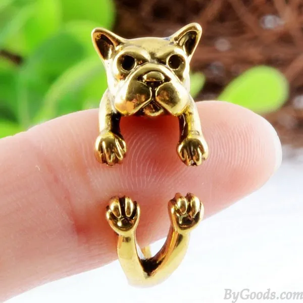 ORIGINAL CUTE SHAR PEI DOGSHAPED ALLOY OPENING RING