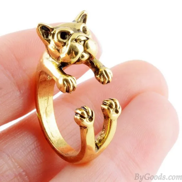 ORIGINAL CUTE SHAR PEI DOGSHAPED ALLOY OPENING RING