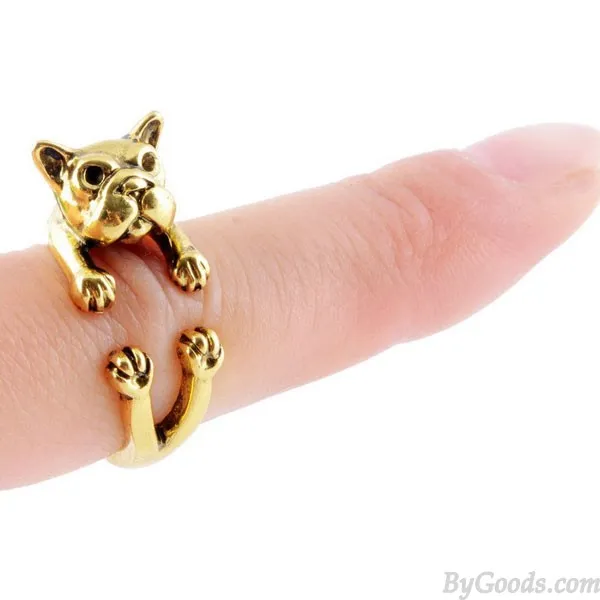 ORIGINAL CUTE SHAR PEI DOGSHAPED ALLOY OPENING RING