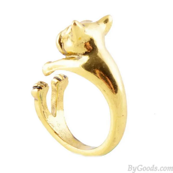 ORIGINAL CUTE SHAR PEI DOGSHAPED ALLOY OPENING RING