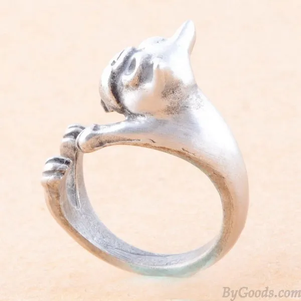 ORIGINAL CUTE SHAR PEI DOGSHAPED ALLOY OPENING RING