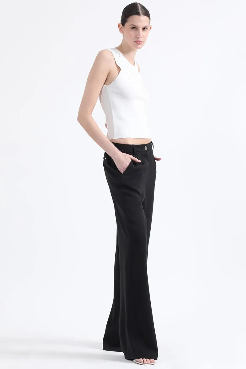 PANTALON ANCHO MASCULINO TIRO ALTO, NEGRO