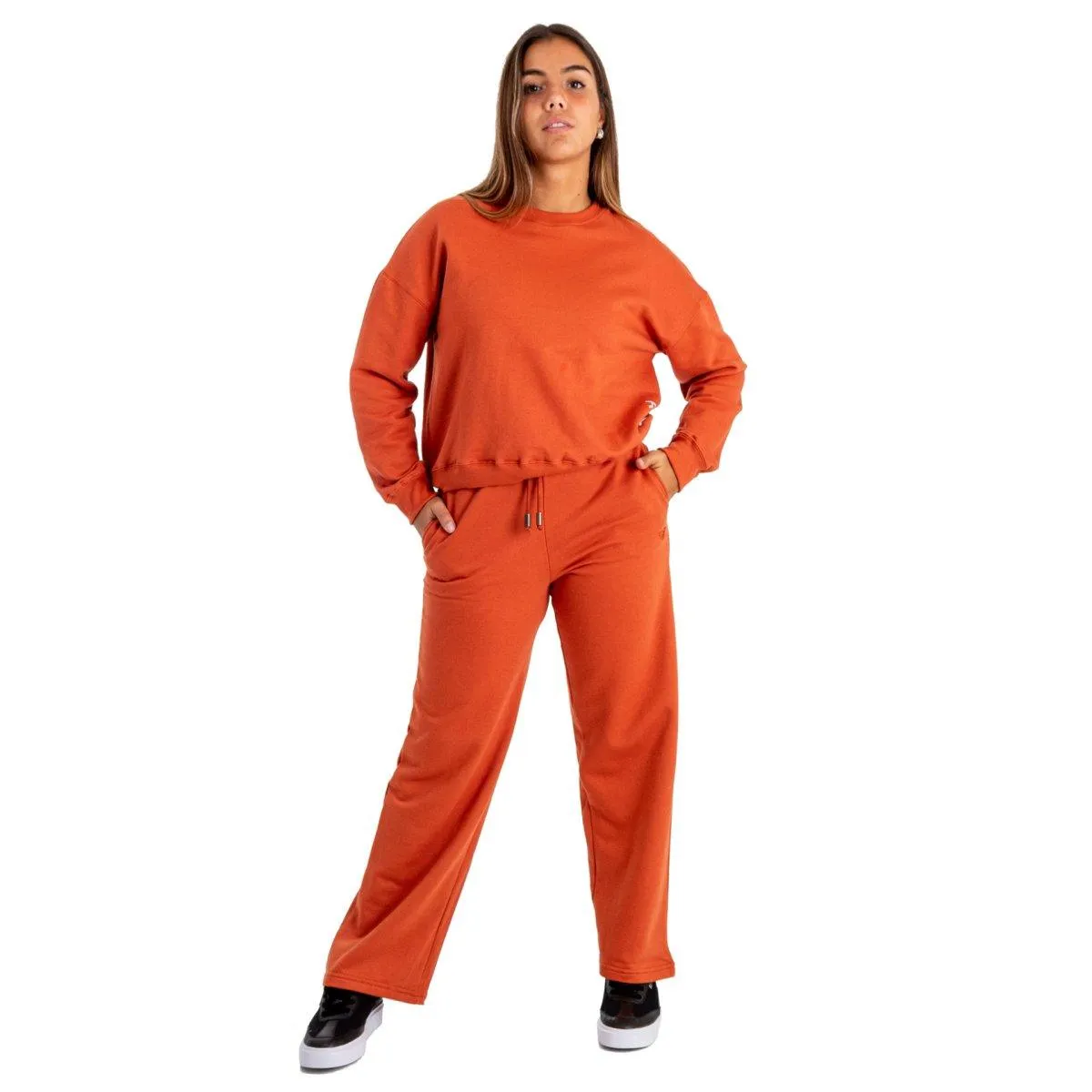 Pantalon Buzo Roxy Basic Logo Oversized Ladrillo