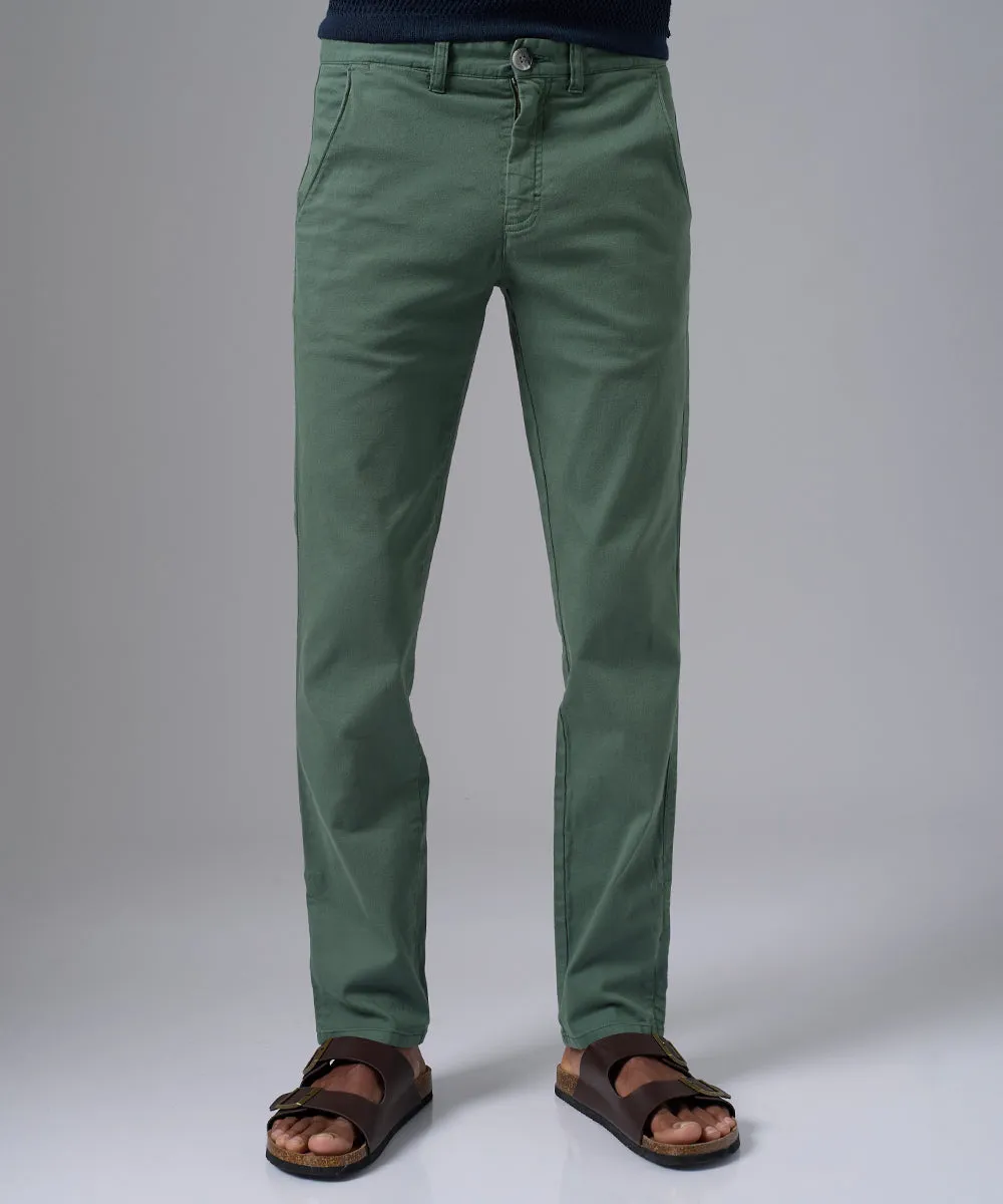 PANTALON DRILL FLAT FRONT SLIM FIT VERDE PV25