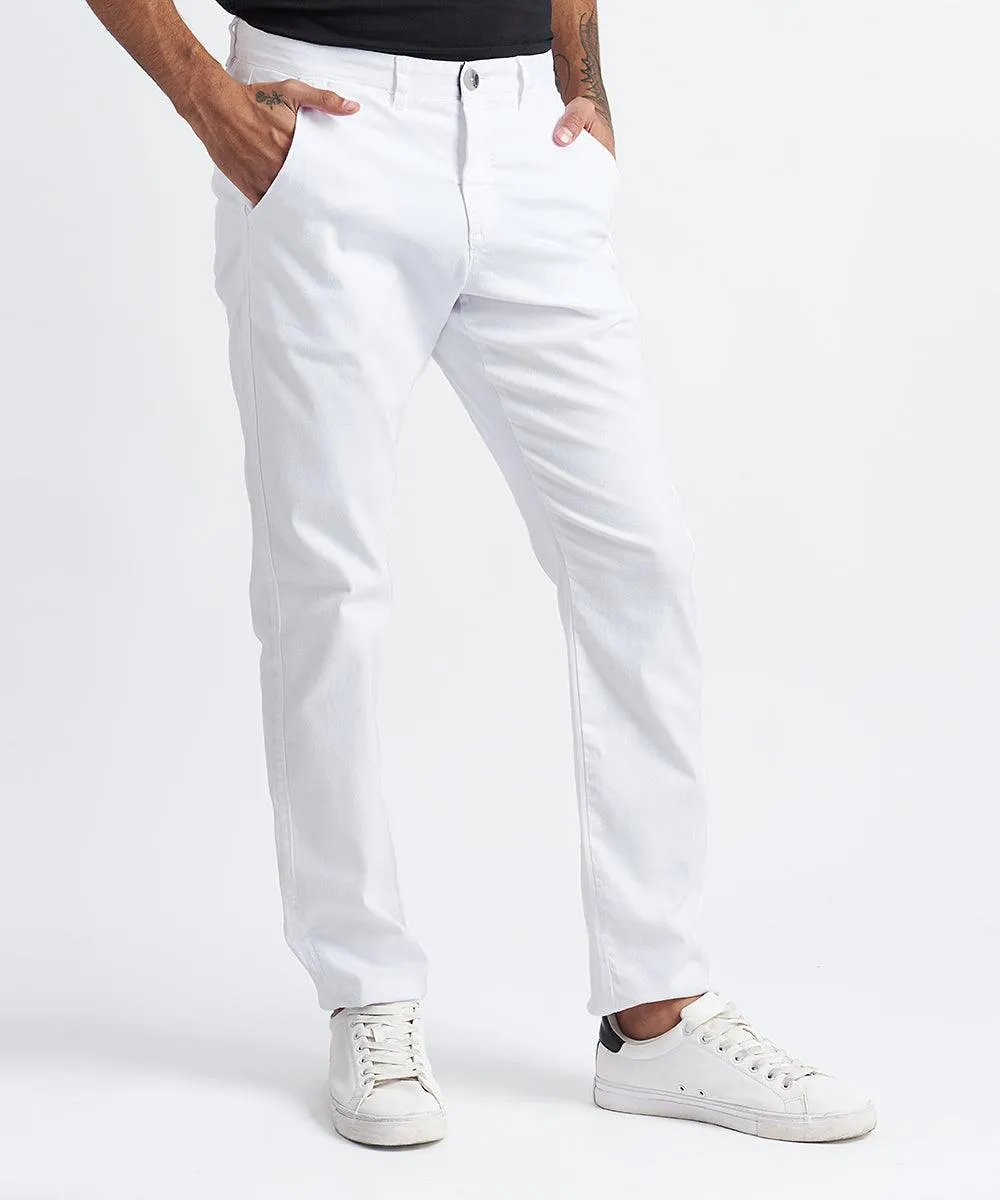 PANTALON FLAT FRONT SLIM FIT BLANCO PV24