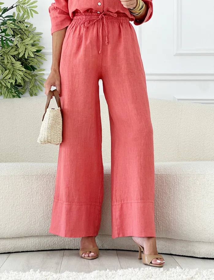 Pantalon linette coral