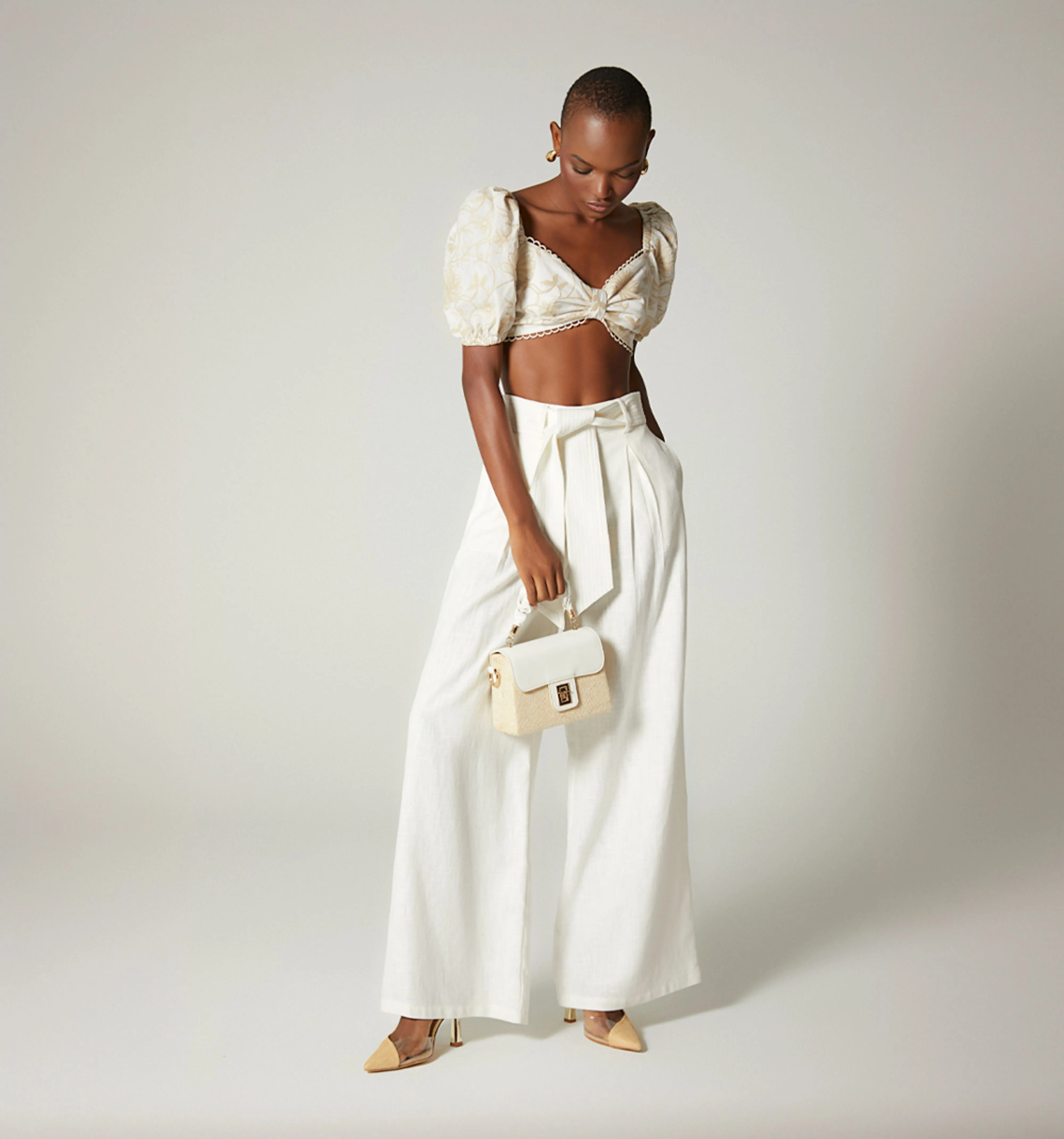 Pantalon palazo prenses, cinturon con pe