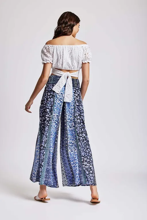 Pantalon palazzo azul