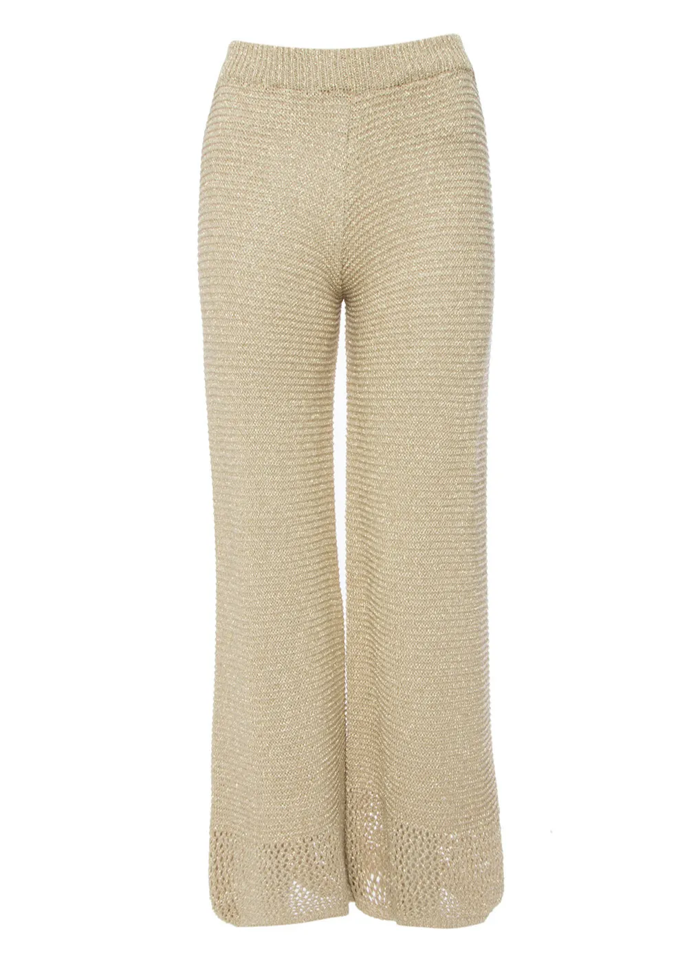 Pantalon punto lurex dorado