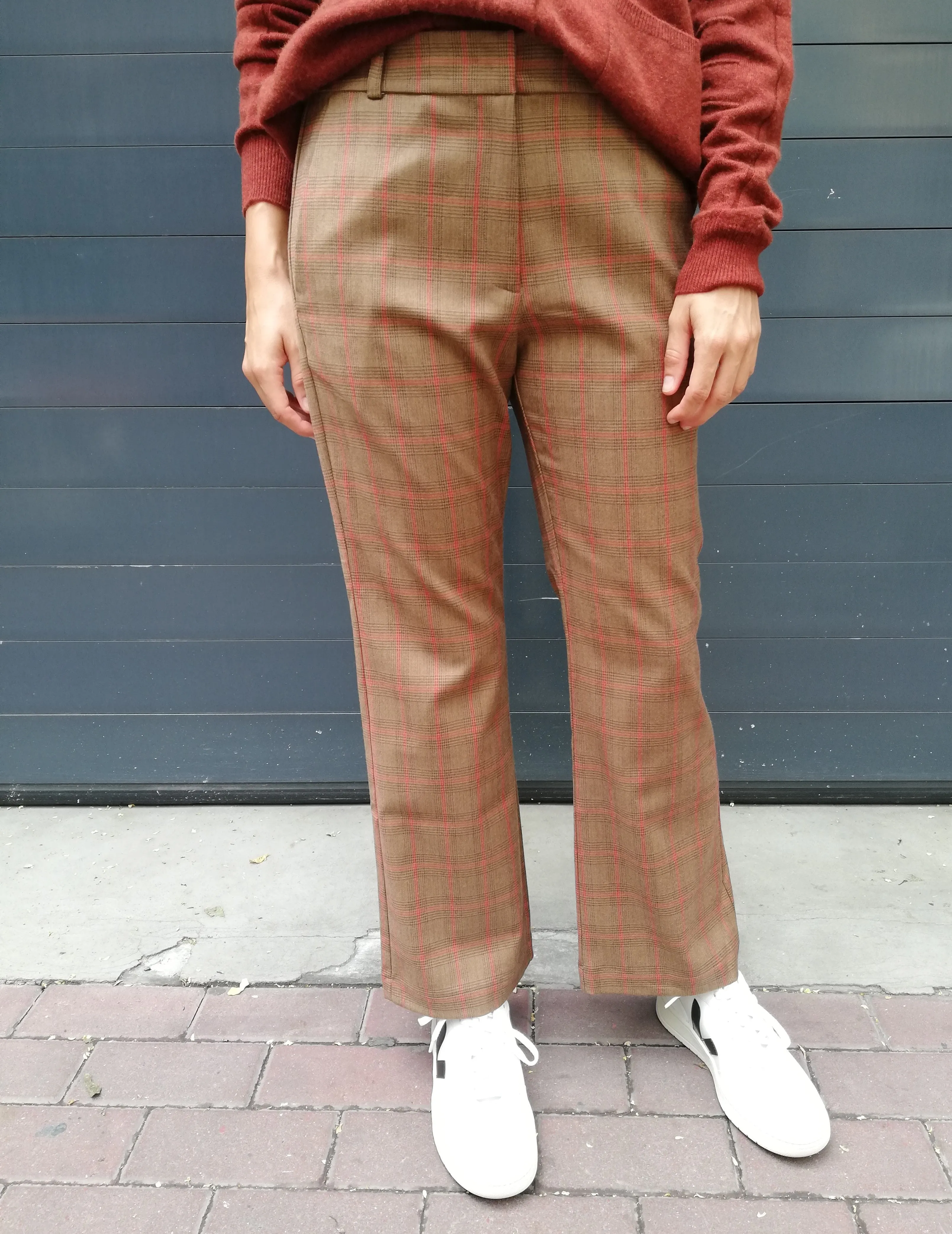 PANTALON RECTO PRINCIPE DE GALES TEJA