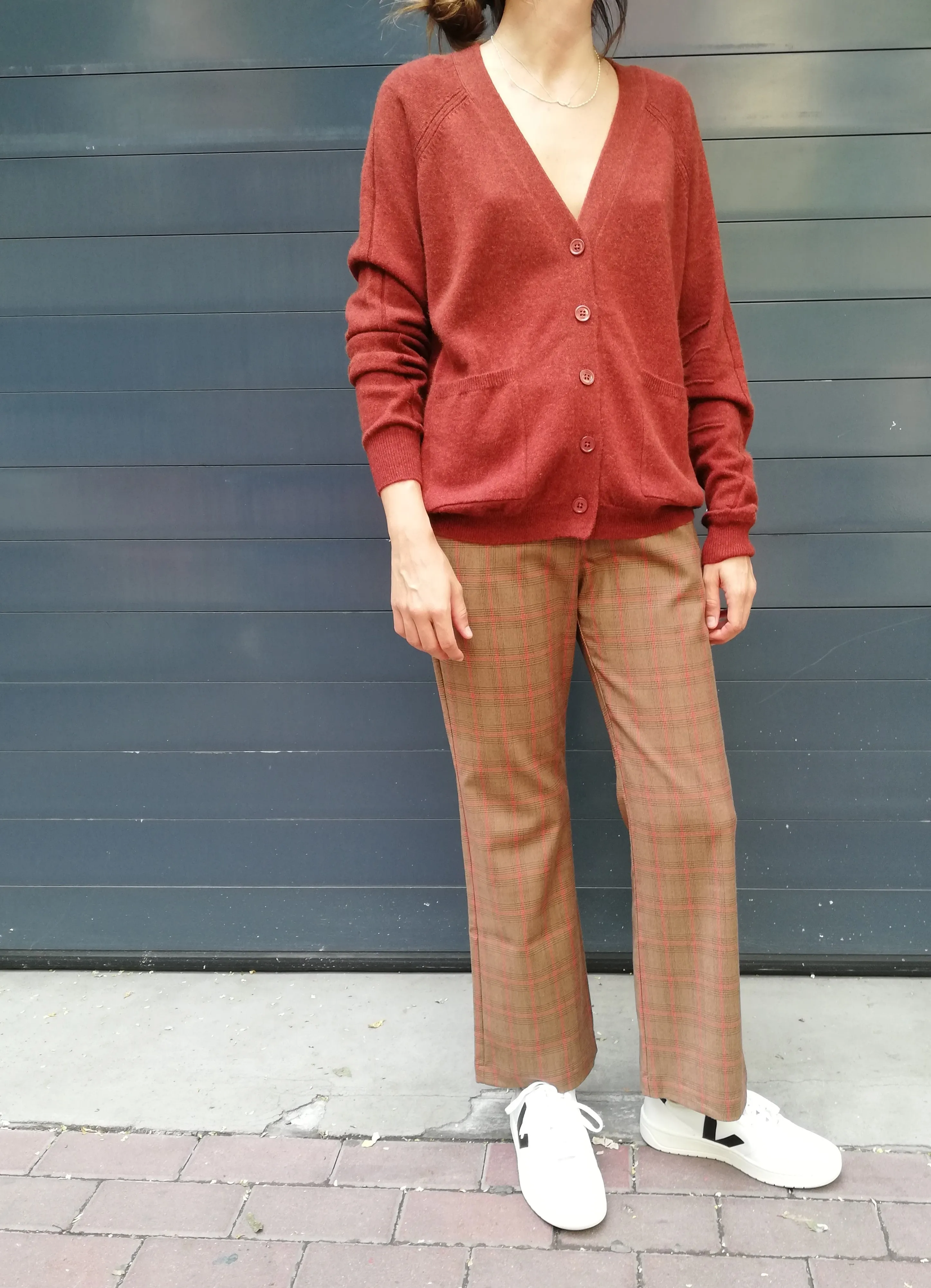 PANTALON RECTO PRINCIPE DE GALES TEJA