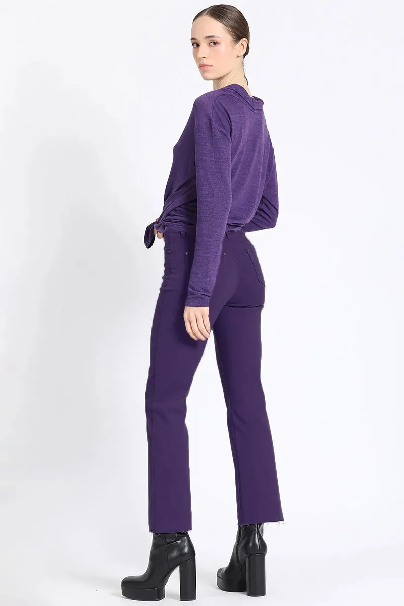 PANTALON SLIM, TIRO MEDIO, ARANDANIO