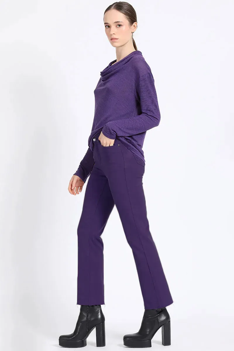 PANTALON SLIM, TIRO MEDIO, ARANDANIO