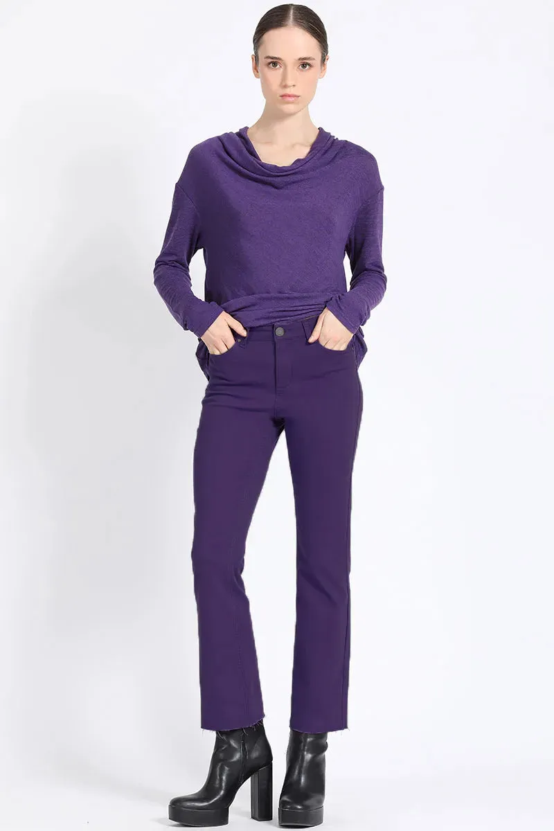 PANTALON SLIM, TIRO MEDIO, ARANDANIO
