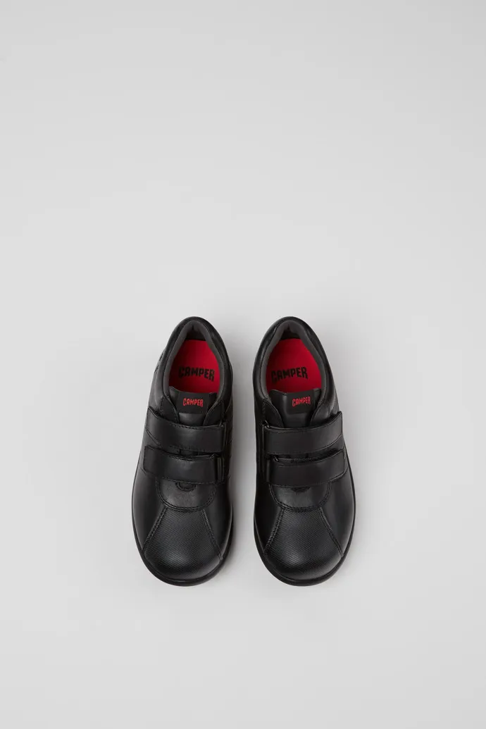 Pelotas Zapatos para niños de piel y tejido en color negro