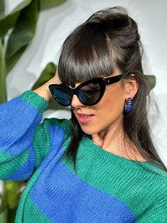 Pendientes Combinados Abalorios SHAWBORO Azul Klein