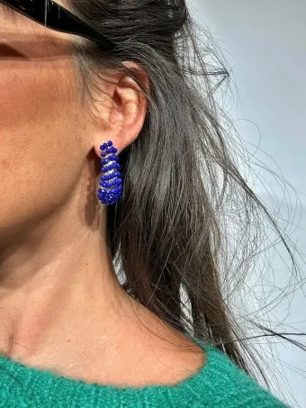 Pendientes Combinados Abalorios SHAWBORO Azul Klein