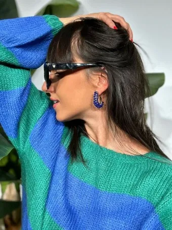 Pendientes Combinados Abalorios SHAWBORO Azul Klein
