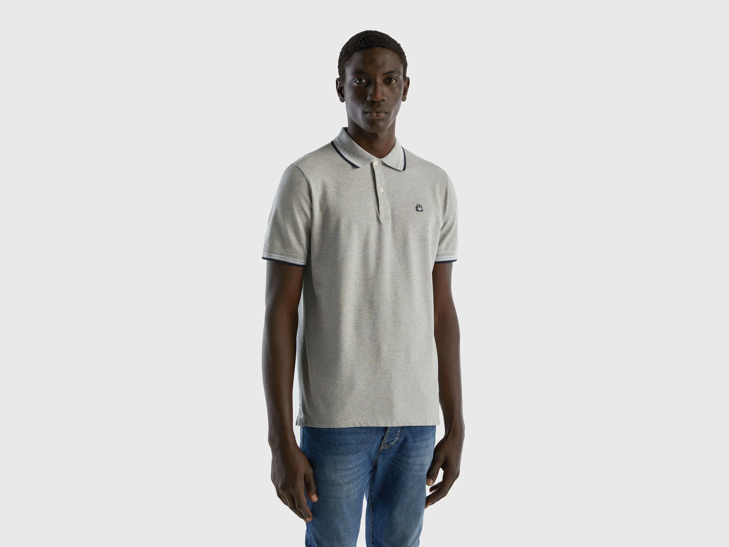 Polo de manga corta de algodón elástico