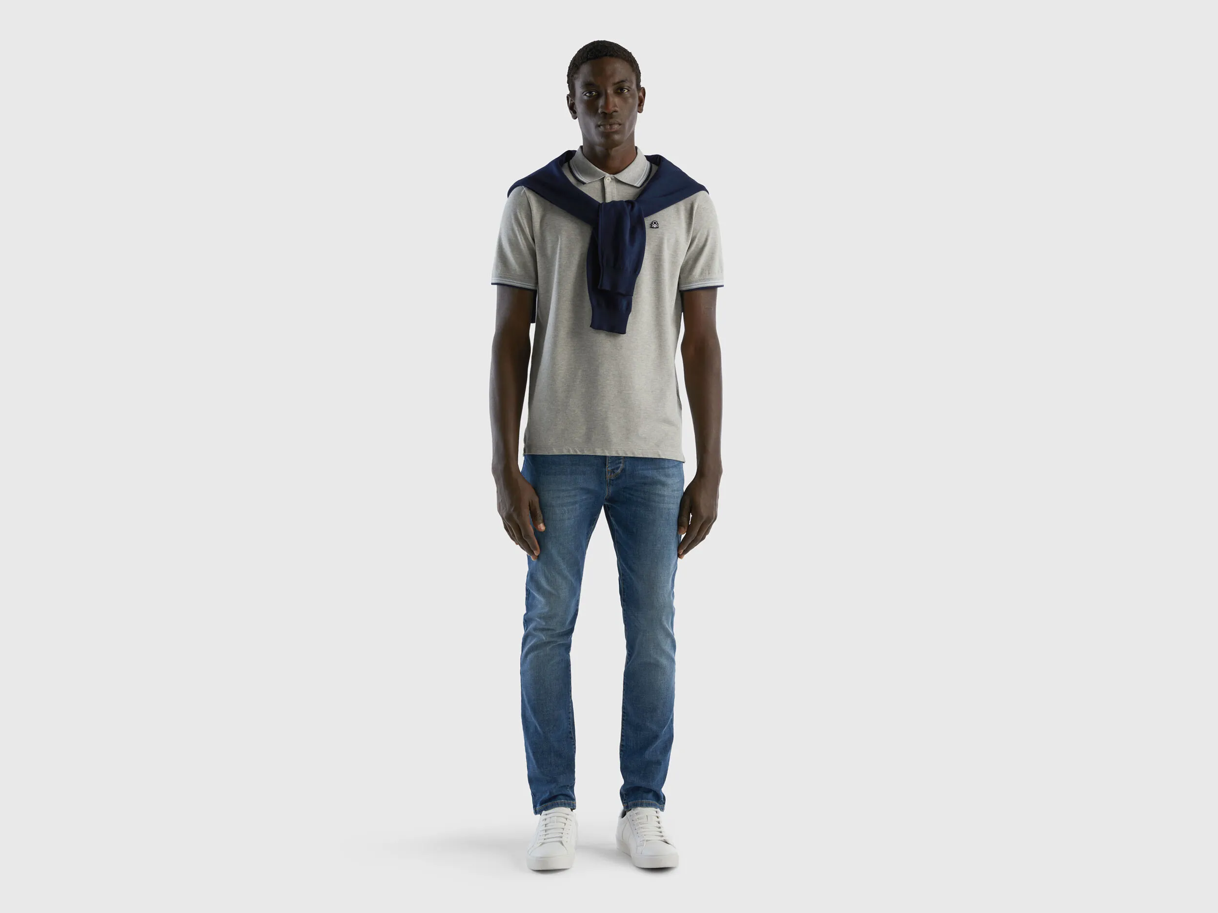 Polo de manga corta de algodón elástico