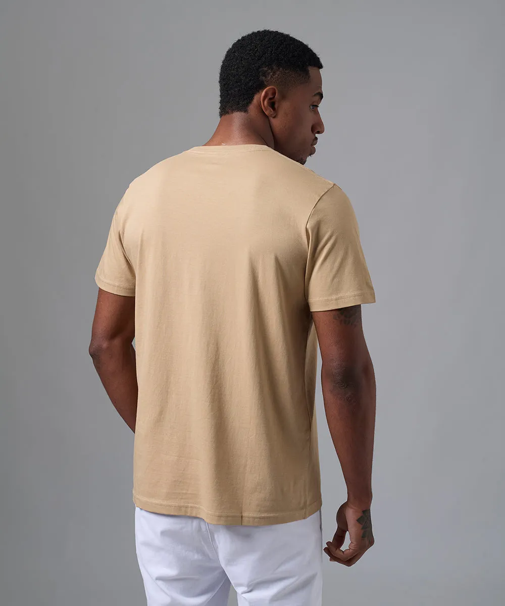 POLO MANGA CORTA CUELLO V BASICO MARRON CLARO PV25