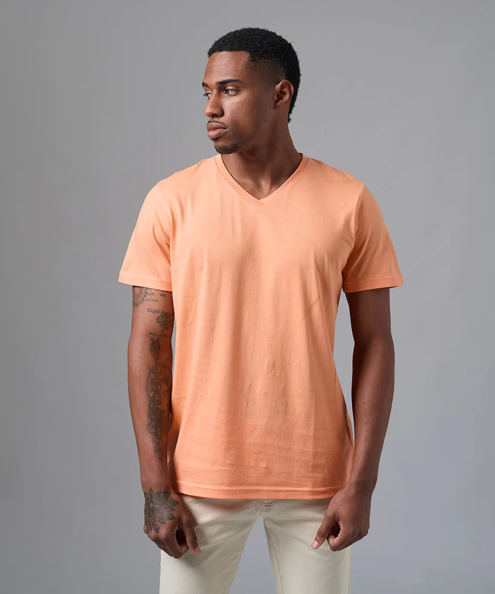 POLO MANGA CORTA CUELLO V BASICO NARANJA PV25