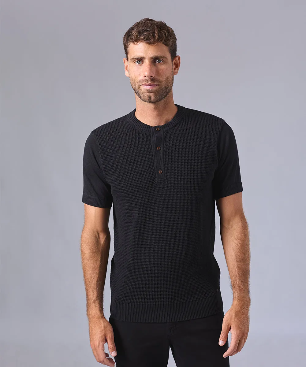 POLO MANGA CORTA PET CUELLO NERÚ NEGRO OI24