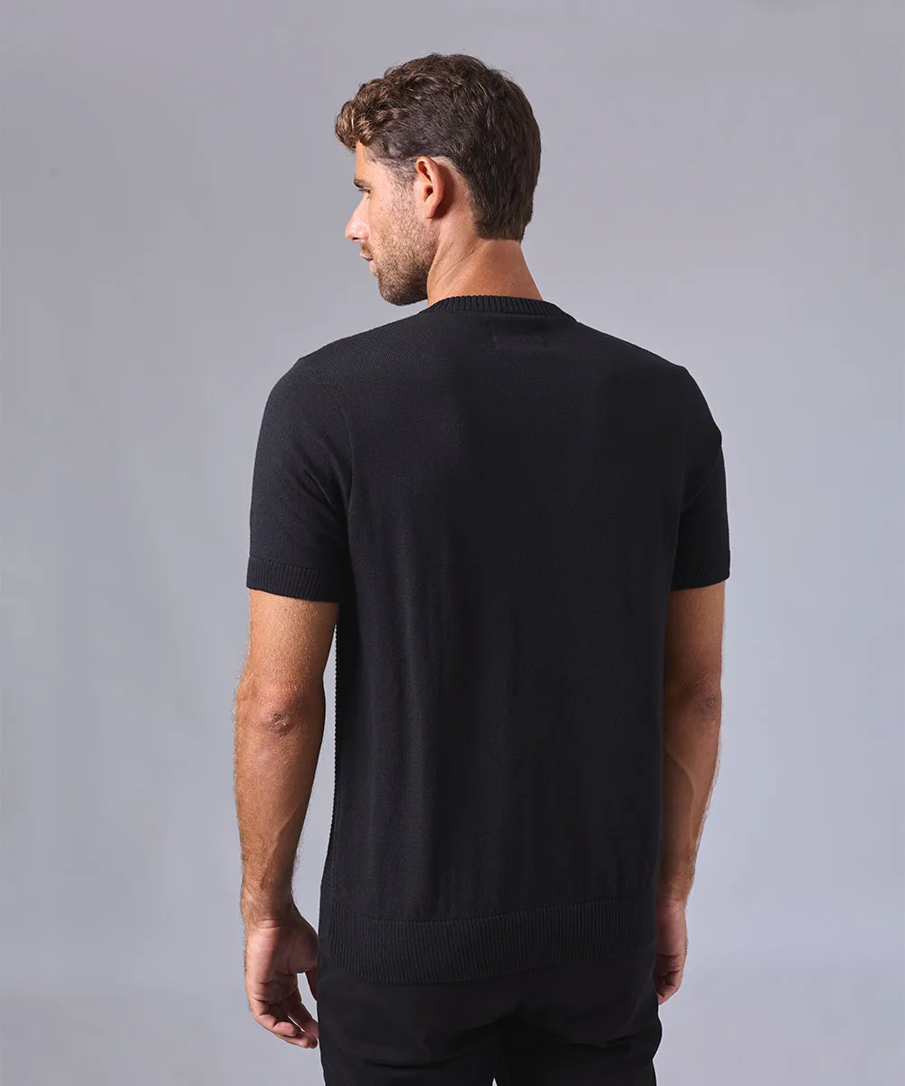 POLO MANGA CORTA PET CUELLO NERÚ NEGRO OI24
